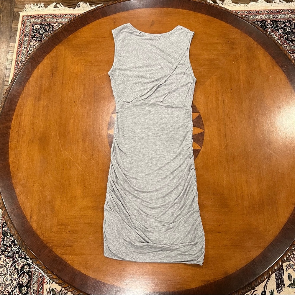 DVF Diane Von Furtenberg Angelina Ruched Jersey Dress Gray Medium Draped Mini - Picture 5 of 16